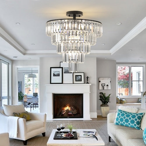 Large Black Crystal Chandelier